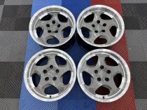 New 17 Inch Throwing Star M5 Style Alloy Wheels In Gunmetal With Polished Dish And Deeper 9" Rears 5x120