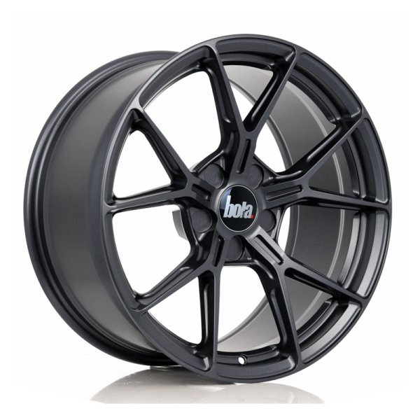 New 19 Inch BOLA FLY Alloy Wheels In Matt Gunmetal, Flow Formed, Wider Rear Option, BMW 5x120
