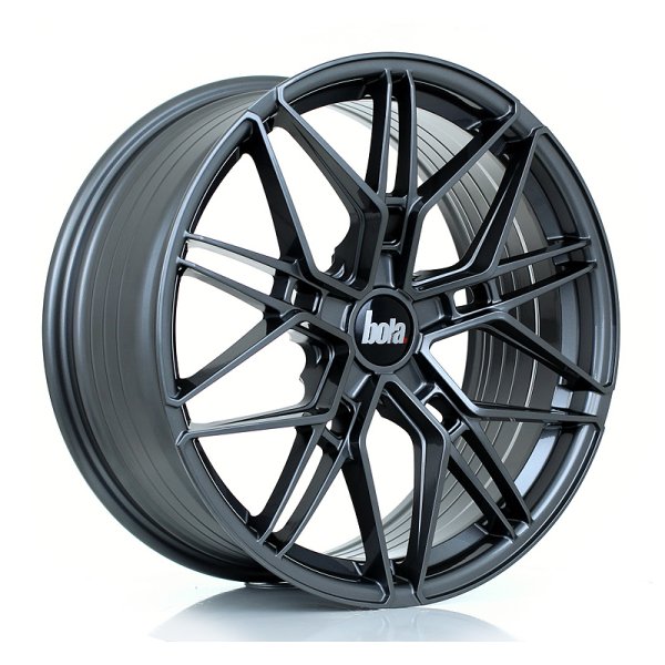 New 19 Inch BOLA FLV Alloy Wheels In Gloss Gunmetal, Flow Formed, Wider Rear Option, BMW 5x120