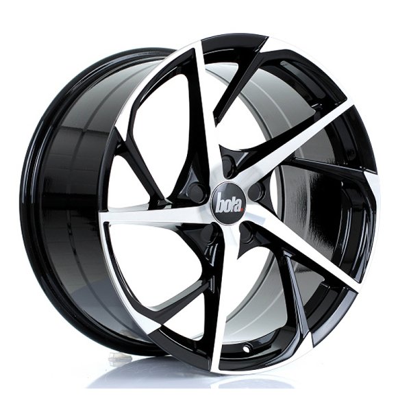 New 19 Inch BOLA B18 Alloy Wheels In Black Polished Face, Wider Rear Option, BMW 5x120