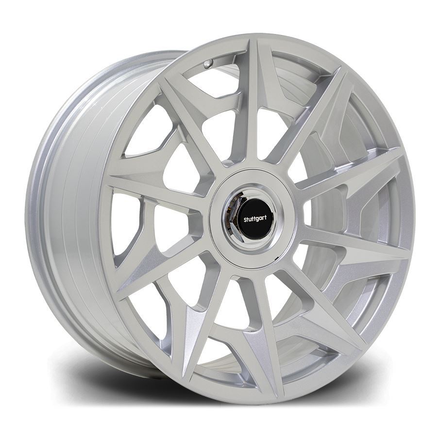 NEW 20  STUTTGART SVT ALLOY WHEELS IN SILVER WITH DEEPER CONCAVE 10  REARS