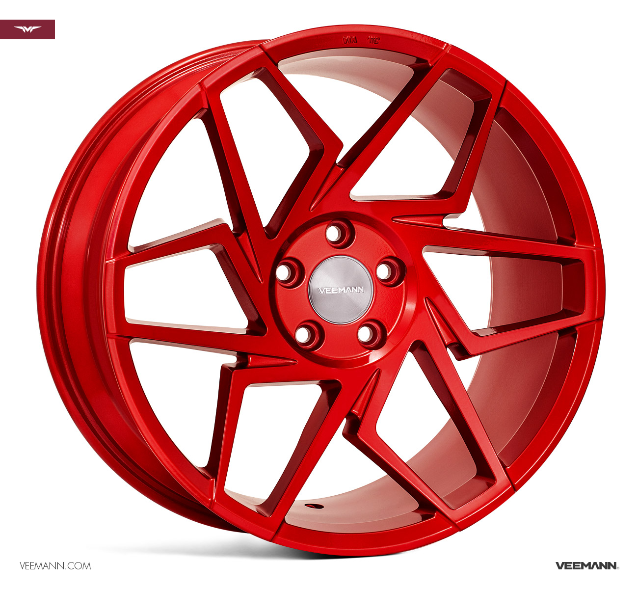 NEW 19  VEEMANN V FS27R ALLOY WHEELS IN CANDY RED WITH WIDER 9 5  REARS et42 40