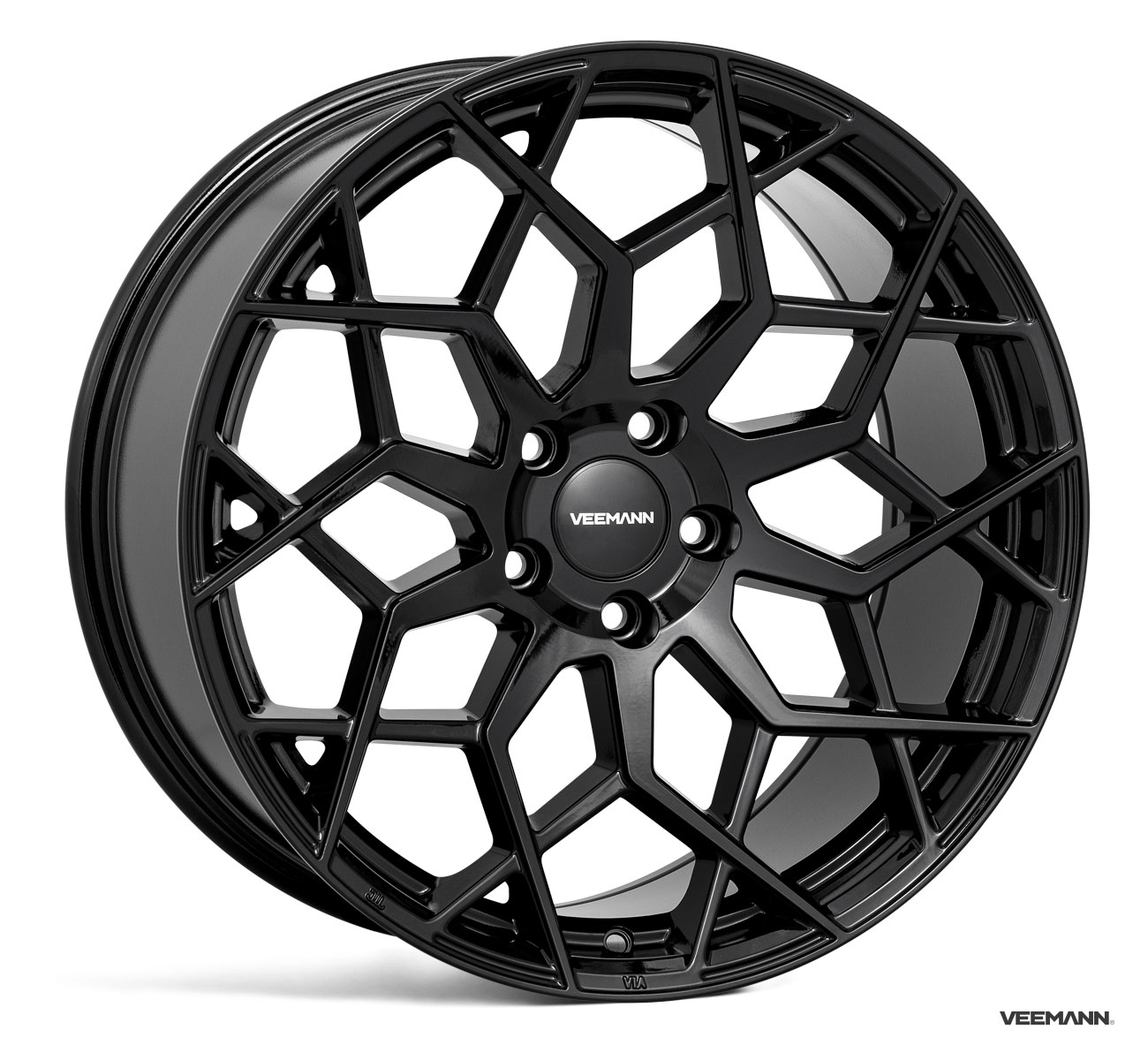 NEW 19" VEEMANN V-FS42 ALLOY WHEELS IN CORSA BLACK WITH WIDER 9.5" REARS