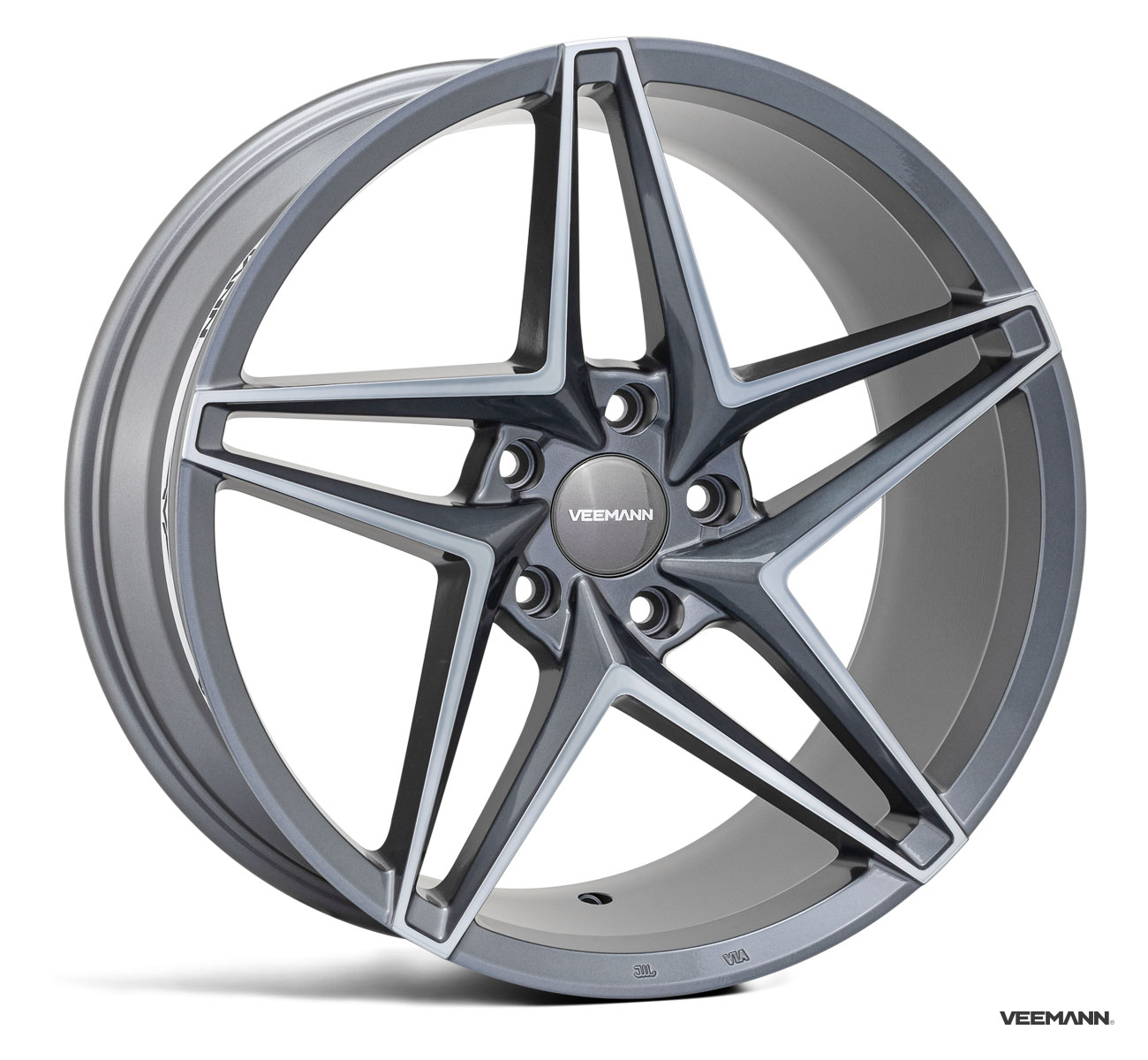 NEW 19" VEEMANN V-FS46 ALLOY WHEELS IN GRAPHITE SMOKE POL WITH WIDER 9.5" REARS