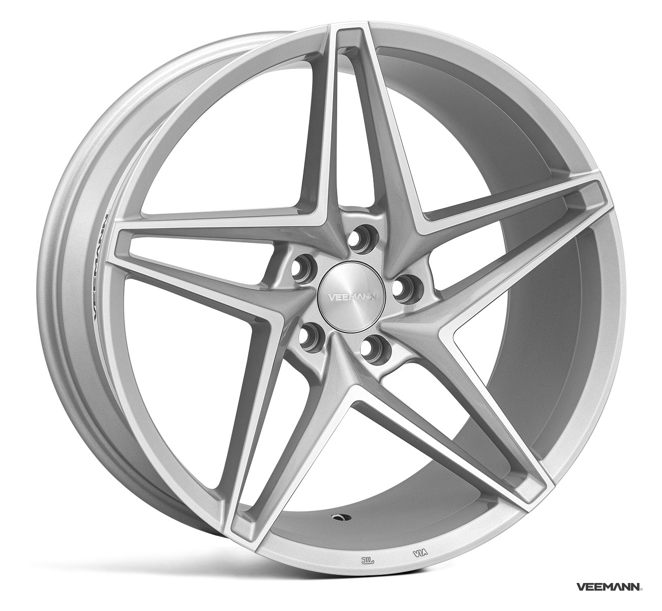 NEW 19" VEEMANN V-FS46 ALLOY WHEELS IN SILVER POL WITH WIDER 9.5" REARS