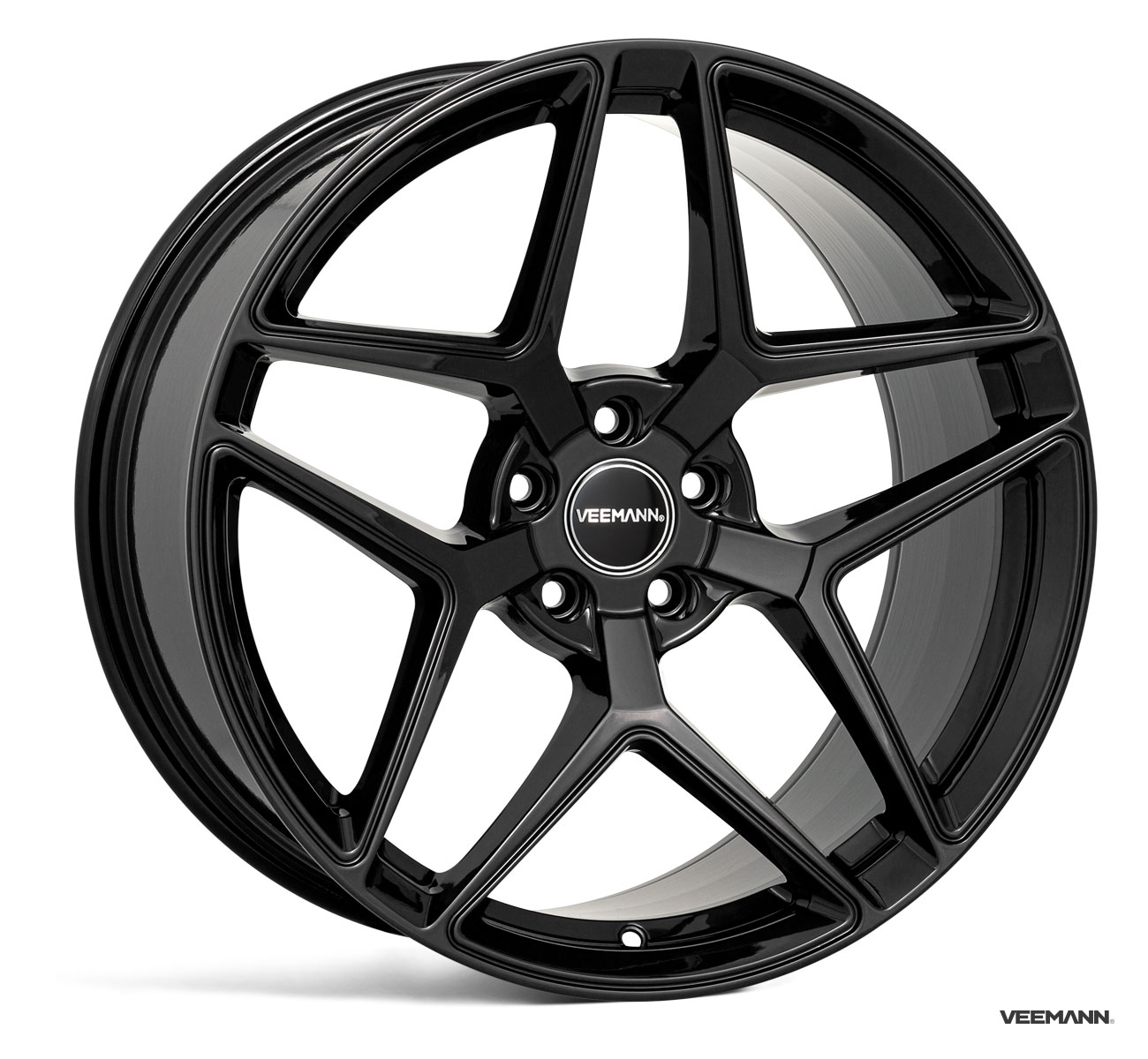 NEW 20" VEEMANN VC650 ALLOY WHEELS IN GLOSS BLACK WITH WIDER 10" REARS